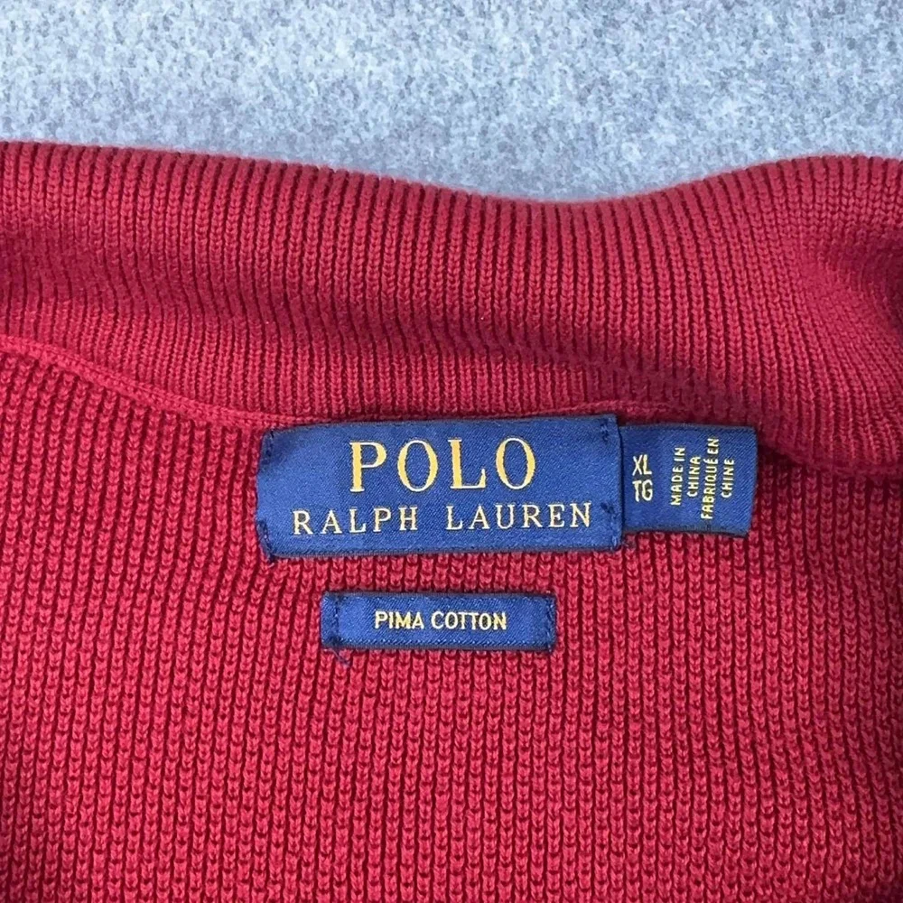 Polo Ralph Lauren Cotton Mesh 1/4 Zip Pullover Sweater Men's Size XL Pony Preppy